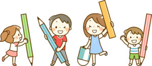 チャレンジで勉強をがんばる小学生